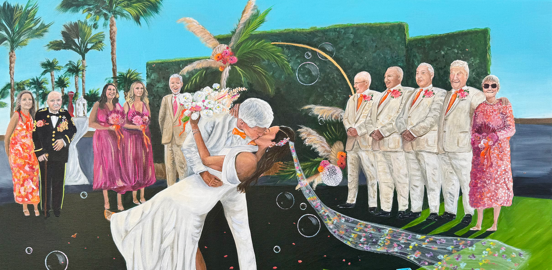 Live wedding painting beach resort california