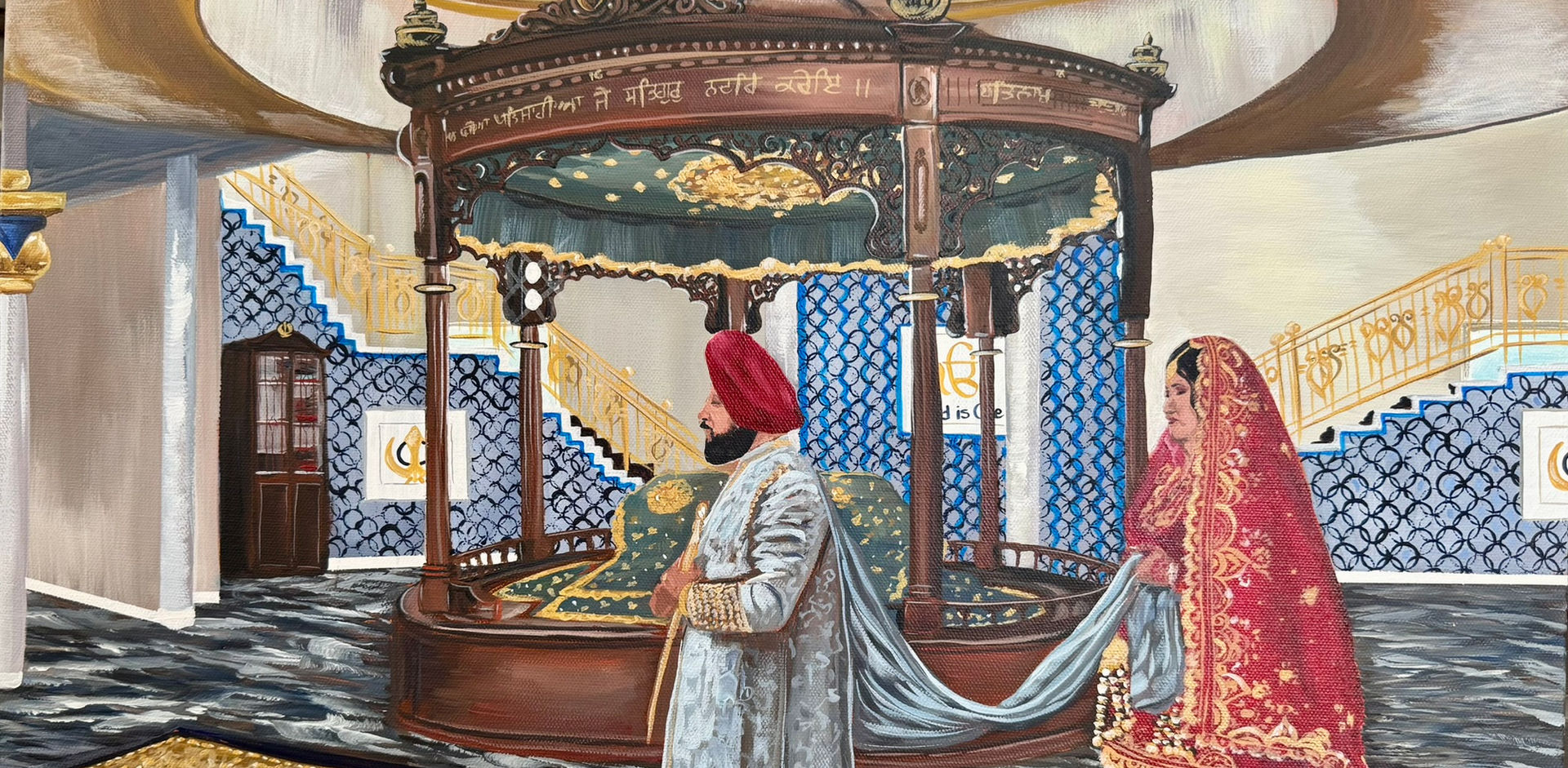 live wedding painting indian wedding