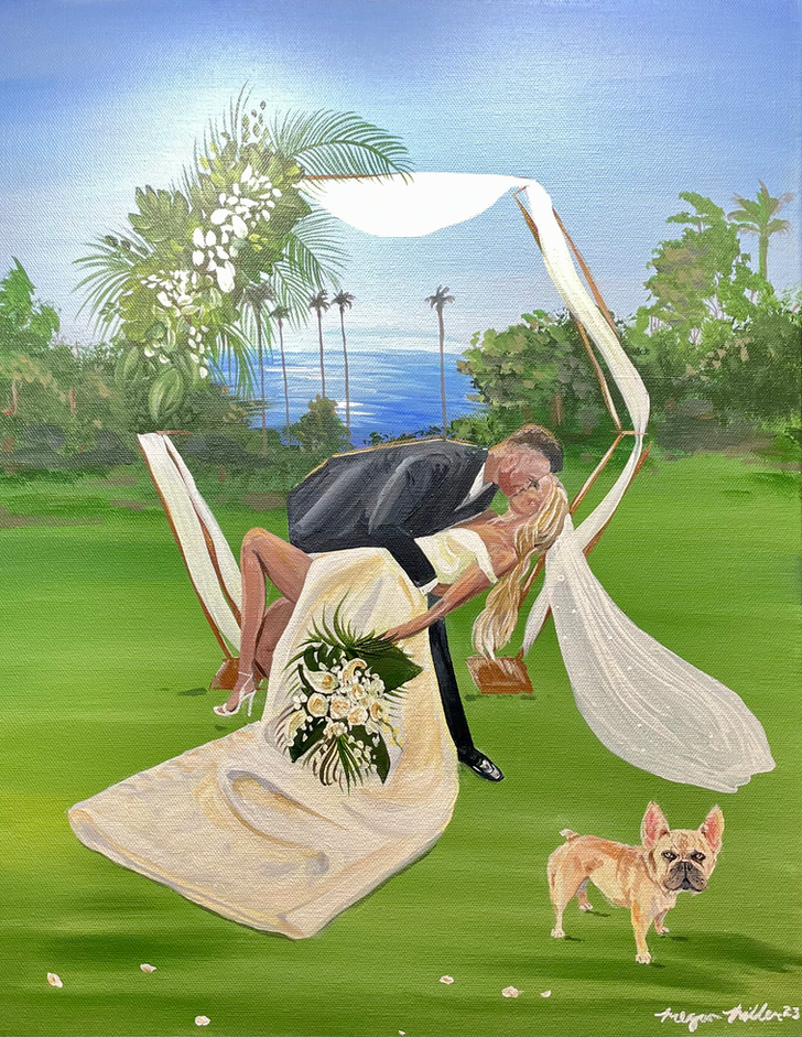 Live Wedding Painting Dip Kiss Megan McArthur Miss Megans Studio