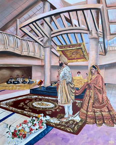 Sikh Indian Wedding Ceremony Fresno CA Live Wedding Painting
