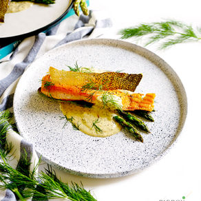 香煎三文魚配檸檬刁草奶油醬|魚皮的世一食法 - Pan Fried Salmon with Lemon & Dill Sauce