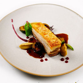 Confit Pork Belly - how to plate like a chef
