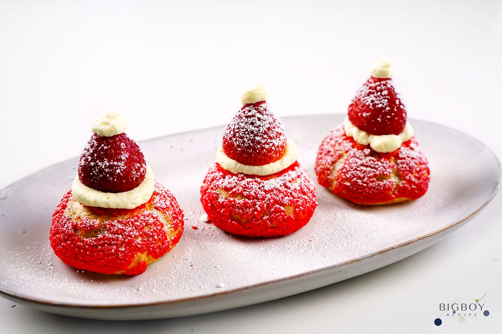 聖誕脆皮泡芙 - 流心抹茶草莓味的節日驚喜