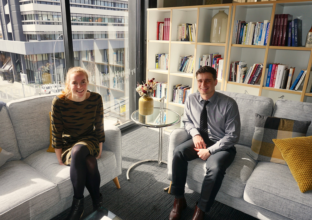 Katie with her colleague Ben in the Soda Coworking Space