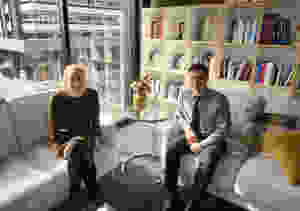 Katie with her colleague Ben in the Soda Coworking Space
