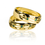 Miniatura: Argollas de matrimonio oro 18k con circones verdes