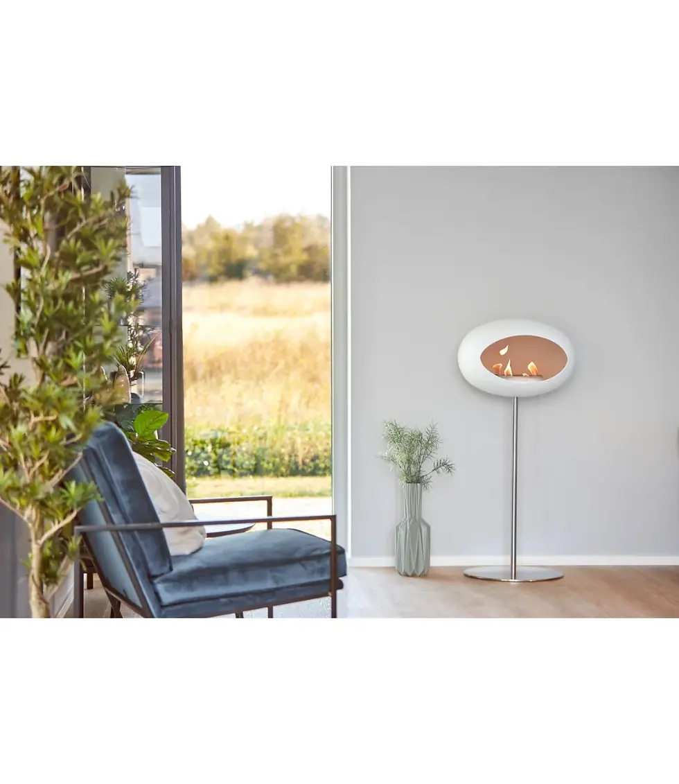 Le Feu White Ground Steel High Bioethanol Fire