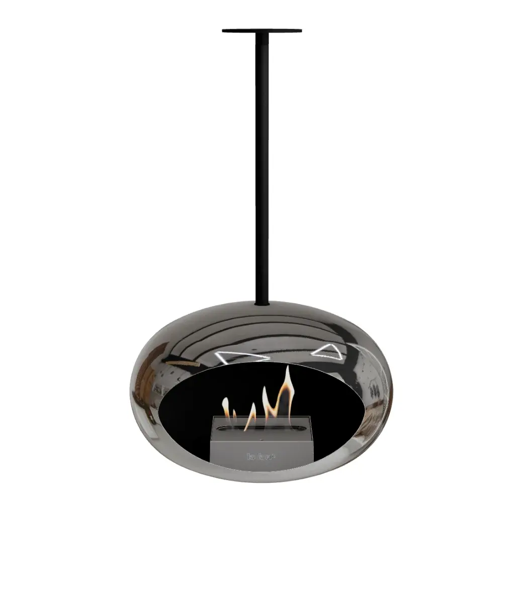 Le Feu Chromed Silver Sky Bioethanol Fire