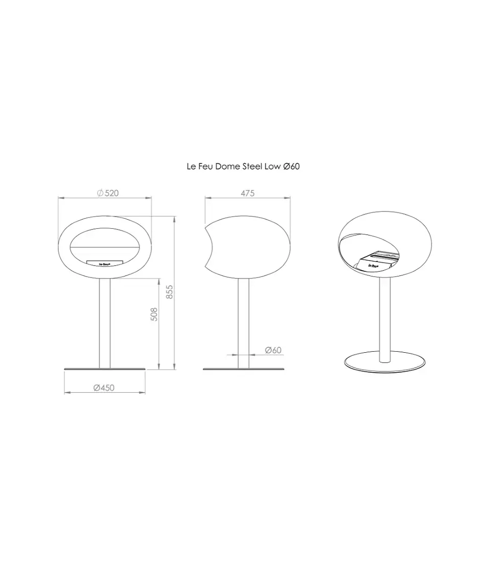 Thumbnail: Le Feu White Ground Steel Low | Bioethanol Fire
