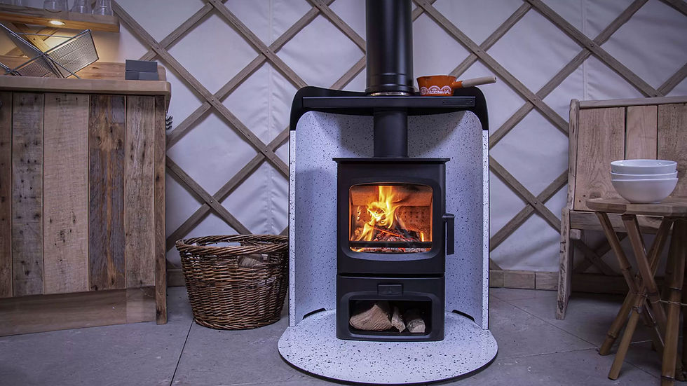 Charnwood Wood Burning Stove Pod in a Yurt