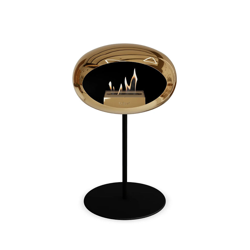 Le Feu Chromed Rose Gold Ground Steel Low Bioethanol Fire