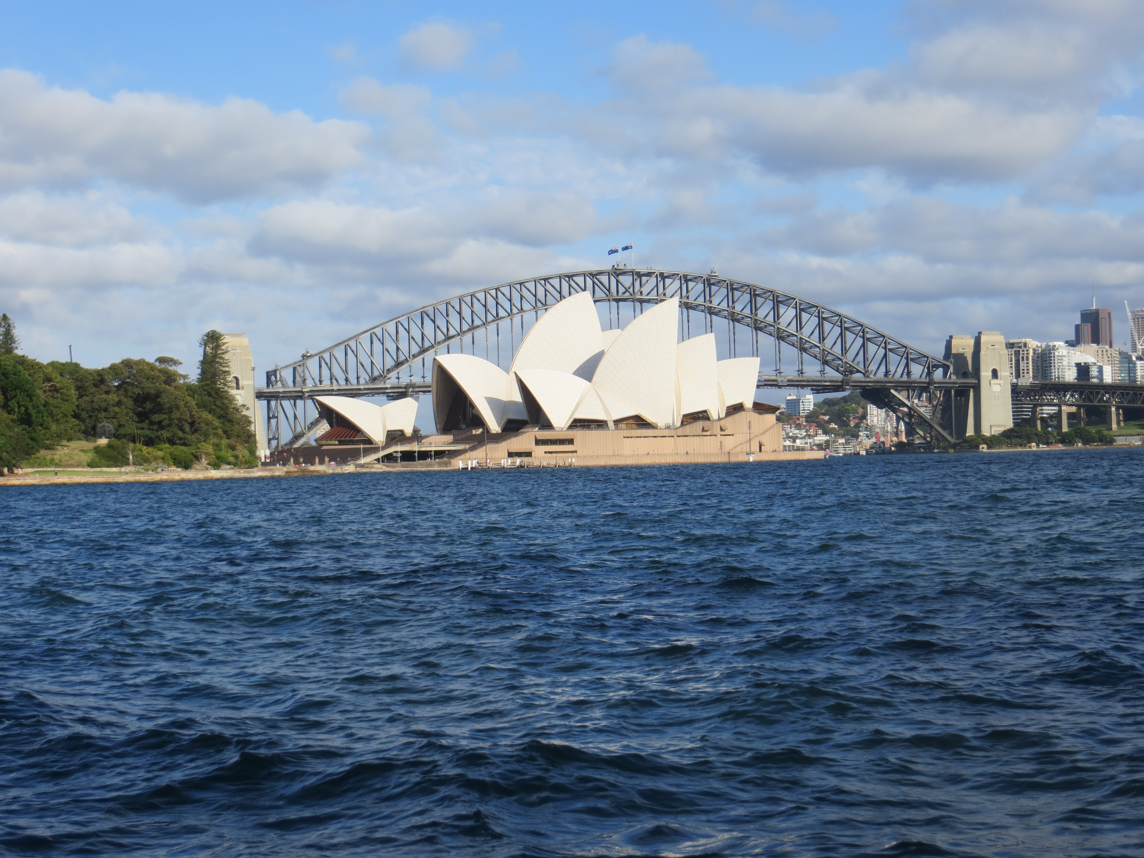 Sydney opera house and bridge best from Mrs. Macquaries point