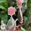 Thumbnail: Strawberry Quartz & Moss Agate Earring
