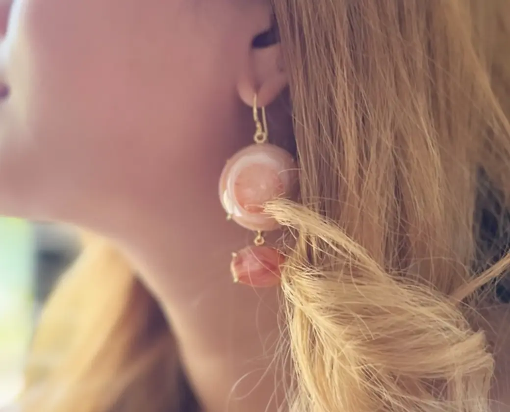 Agate Earrings in 24K Gold Plated