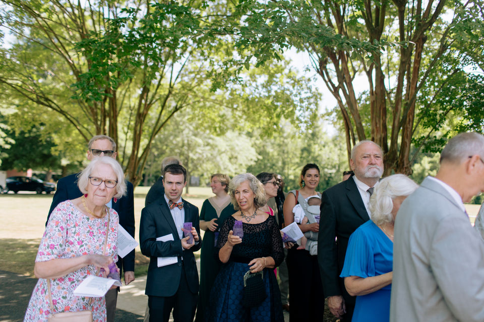 Wedding Guests waiting for the grand exit at a wedding in Davidsonville, Maryland. 