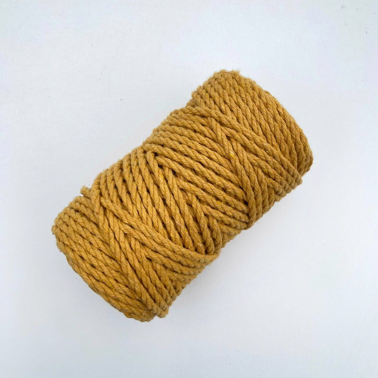 Cordão de algodão torcido 4mm - 50 metros - Mostarda