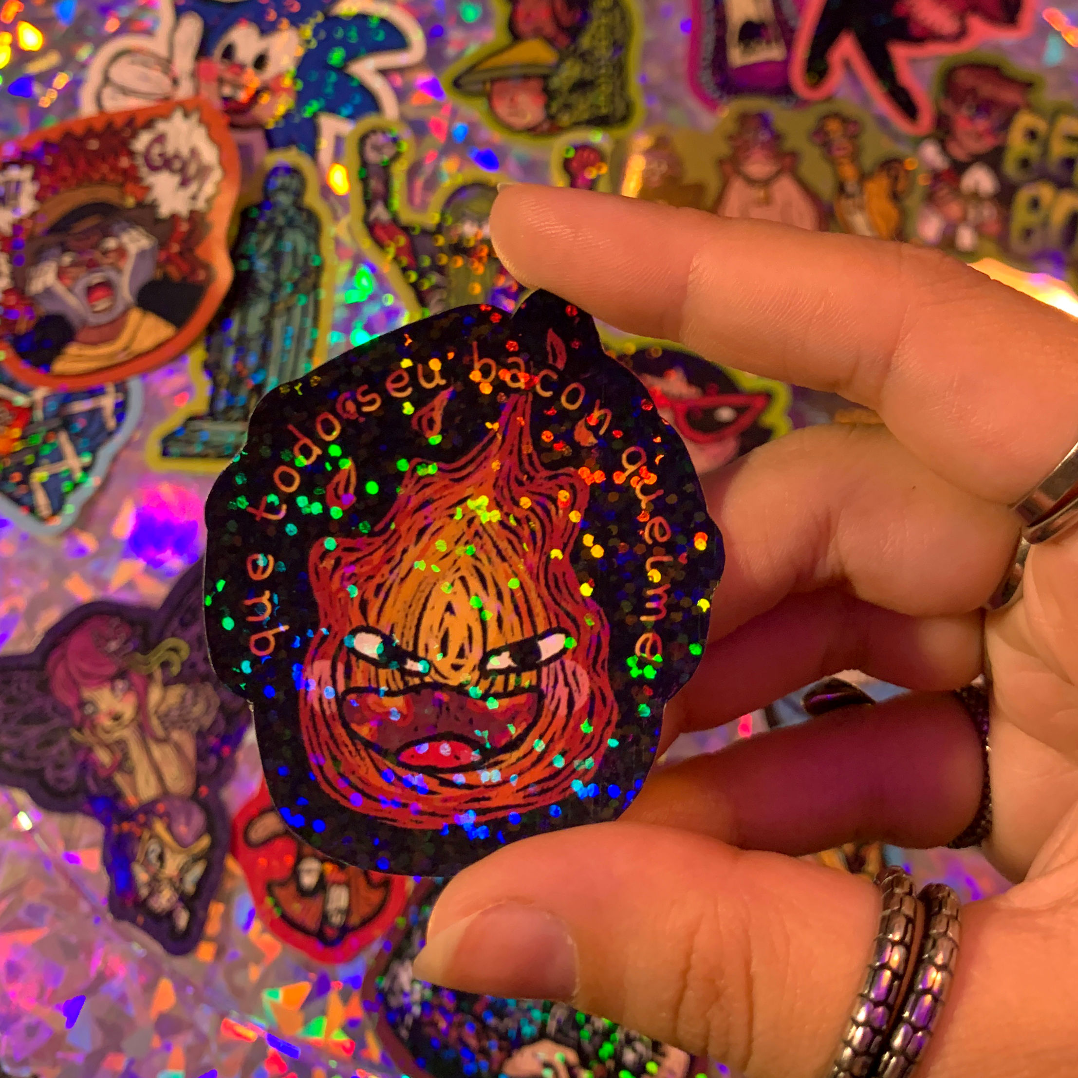 adesivo - bacon holográfico