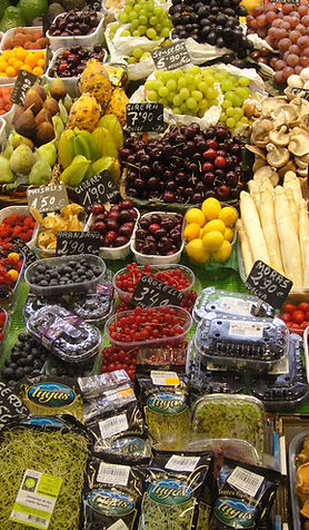 Exhibición de mercado colorida