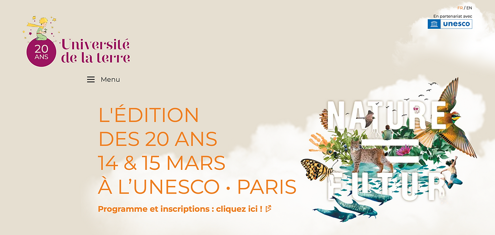 Affiche de l'événement L'Université de la terre auquel participe la philosophe Gabrielle Halpern