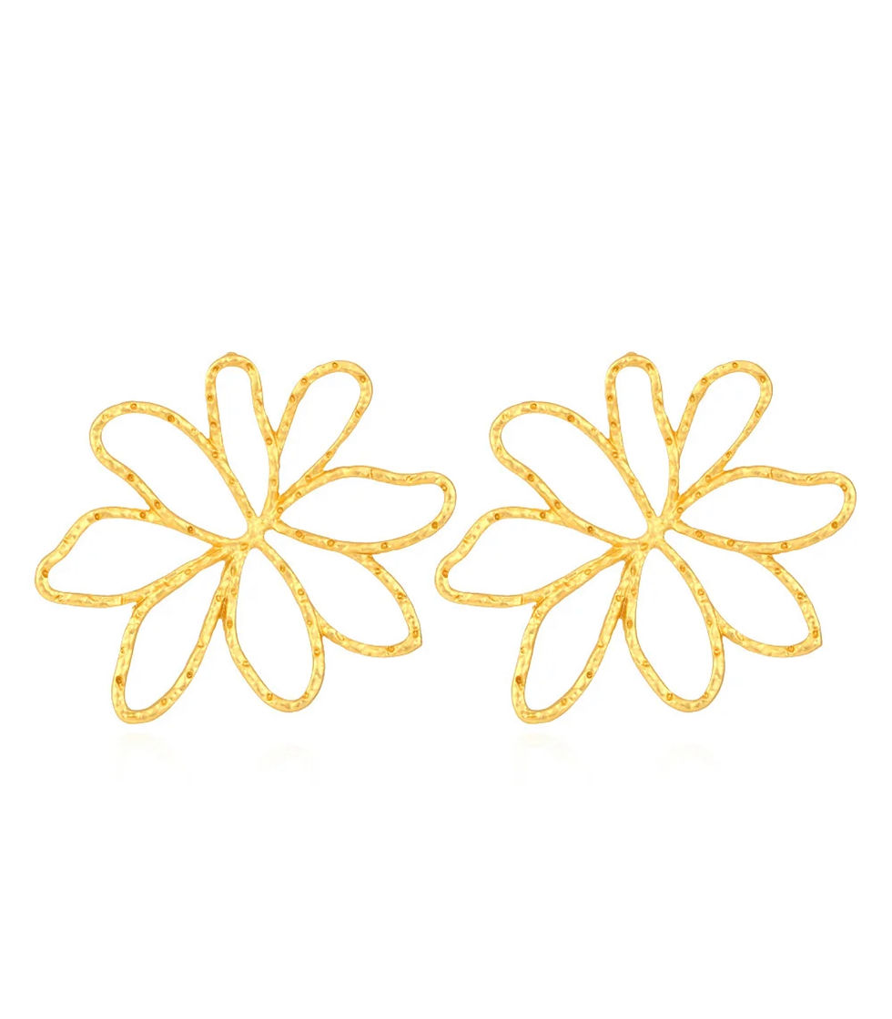 golden flower earrings