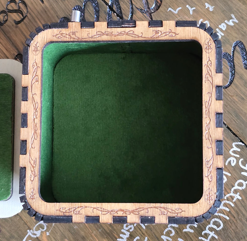 Thumbnail: Handmade Lord of the Rings wooden music box with retro wind-up mechanism