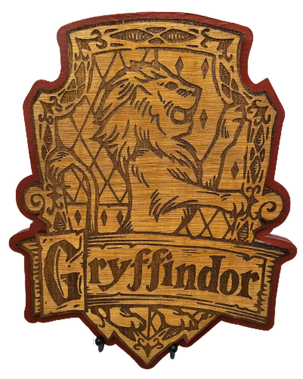 Thumbnail: Handmade Harry Potter Gryffindor Crest wall plaque with layered wooden design