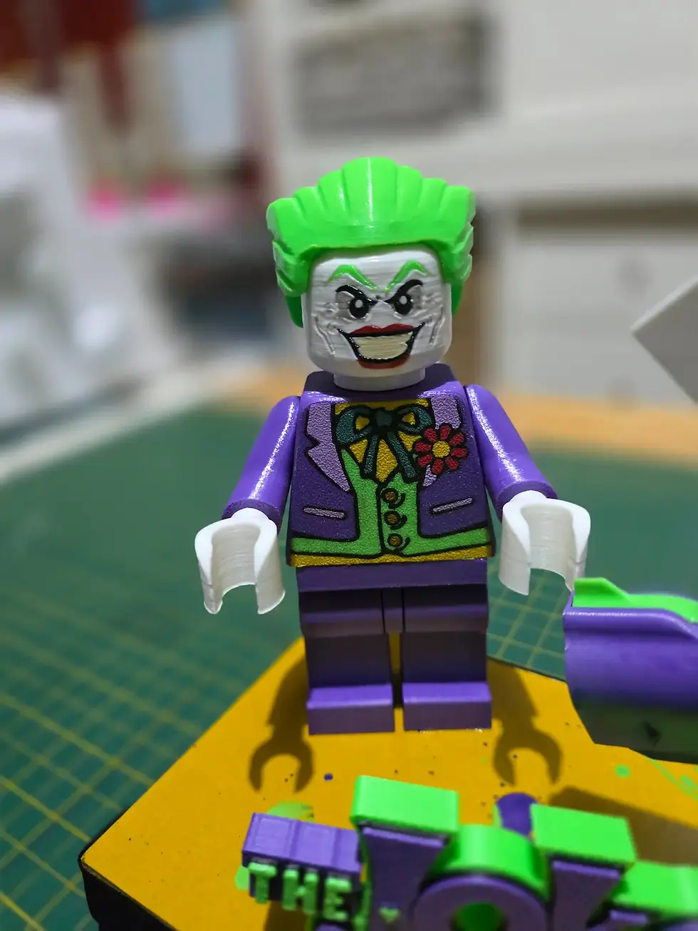 Thumbnail: 3D Printed Joker Revolver & Display Stand Joker Model Close Up