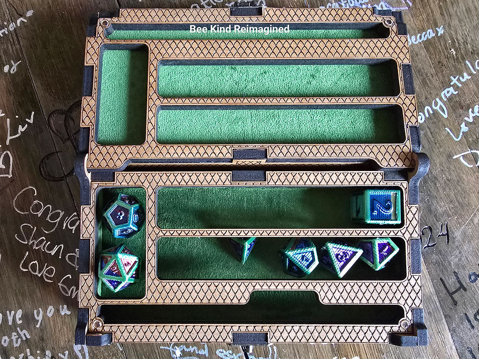 Thumbnail: Handmade Dungeons & Dragons dice box with laser engraving on the lid