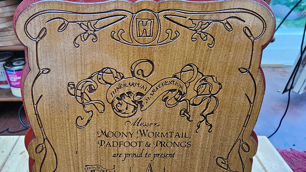 Thumbnail: Handmade Harry Potter Marauder’s Map wall plaque with layered wooden design