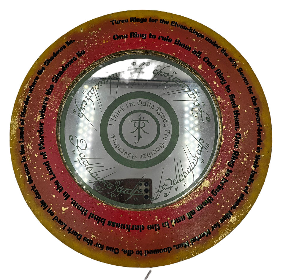 Lord of the Rings light-up wall mirror with Tolkien logo and One Ring inscription