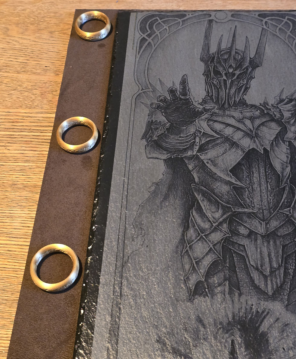 Thumbnail: One-of-a-kind engraved slate Lord of the Rings wall art featuring Sauron design