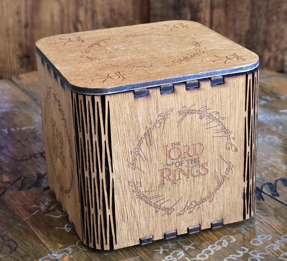 Thumbnail: Handmade Lord of the Rings wooden music box with retro wind-up mechanism