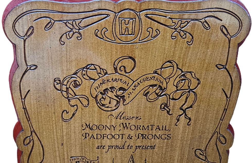 Thumbnail: Handmade Harry Potter Marauder’s Map wall plaque with layered wooden design