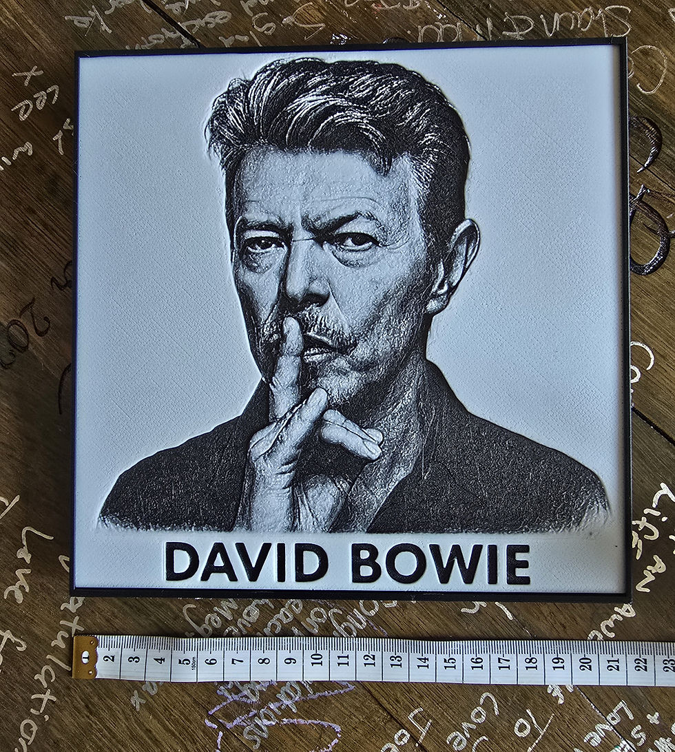 Thumbnail: David Bowie 3d printed picture. iconic pose