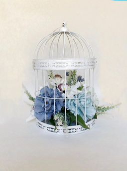 birdcage blue flowers