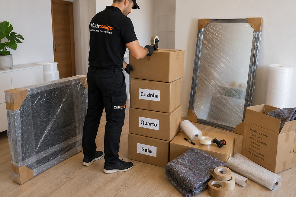 Embalamento profissional de móveis e bens para mudança em Lisboa. 🚚📦