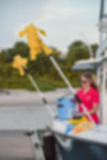 chamois mops on a boat