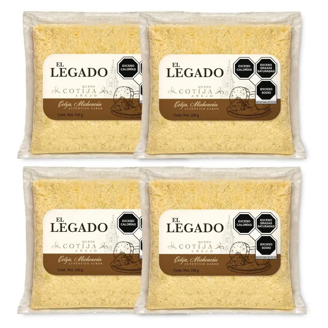 Queso Cotija Añejo Molido | 4 paquetes.  (1 kg.)