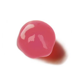 Pink liquid drop inside a circle on white background. onezo-us