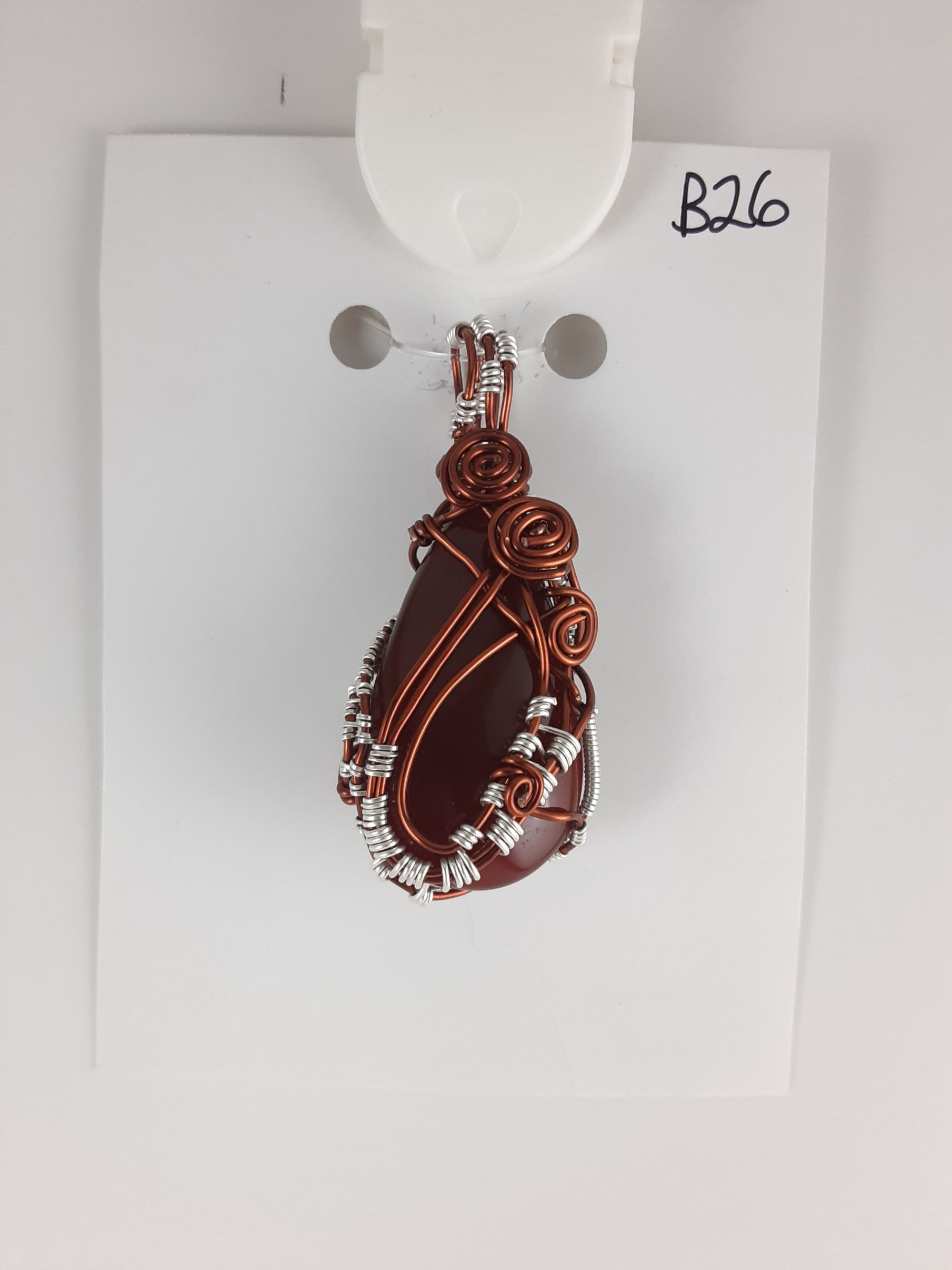 Reversible Carnelian Teardrop Pendant