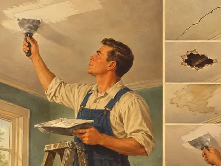 Ceiling Drywall Repair for Cracks, Holes, and Water Damage