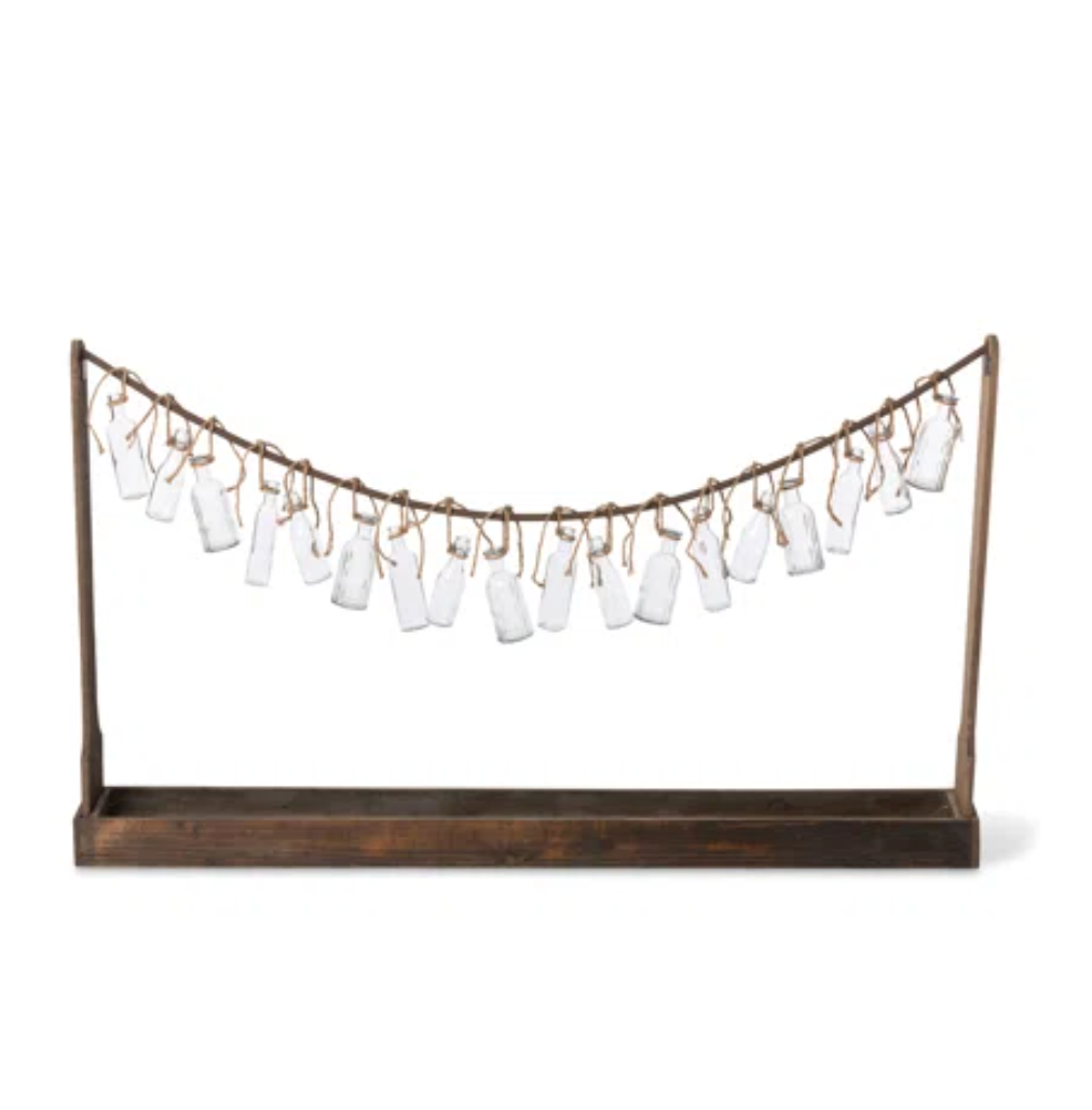 Bottle Garland Vases & Wooden Stanchion