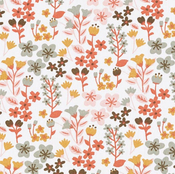 Filigrane Blumen orange / weiss