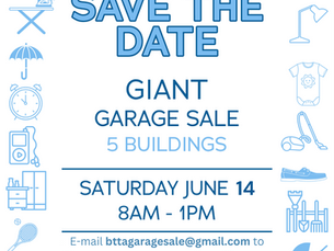Save the Date: June 14 Garage Sale!