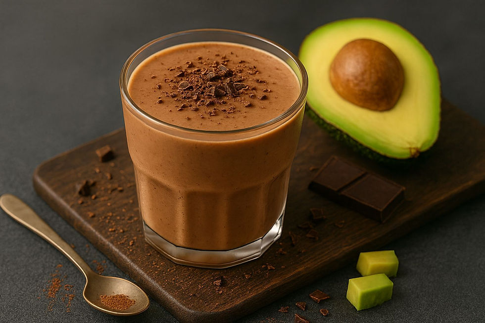 Licuado de chocolate cremoso con proteína vegetal