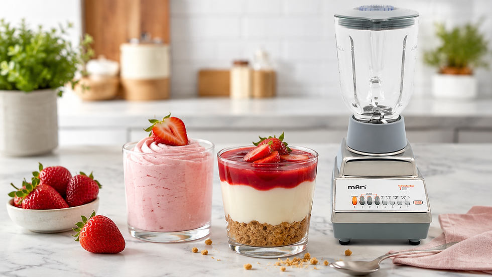 Postres fáciles en licuadora sin horno servidos en vasos