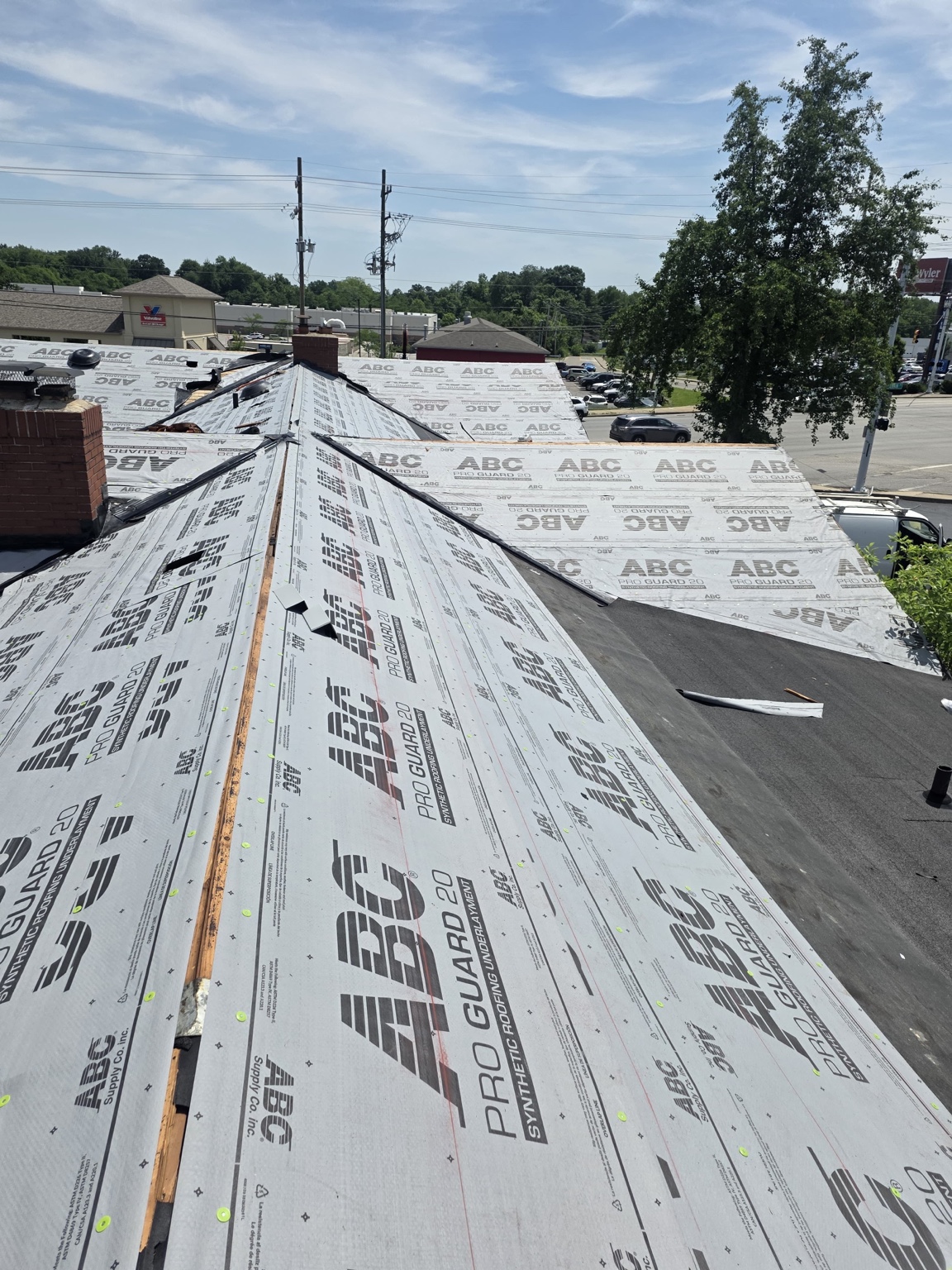 Underlayment covering the roof slopes — Maverick Exteriors