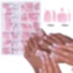 Thumbnail: 144pcs French Hand and Foot Wear Nail Set Summer Short Square Shiny False