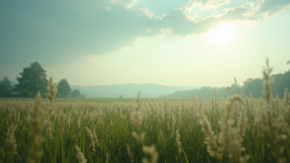 Wide angle view of calm nature landscape