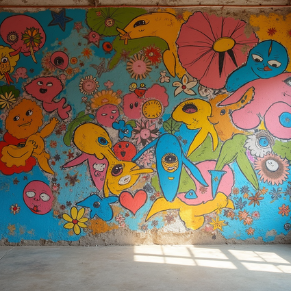 mural art on statement wall